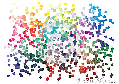 Vector color palette on A4 format. Details chaotically scattered Vector Illustration