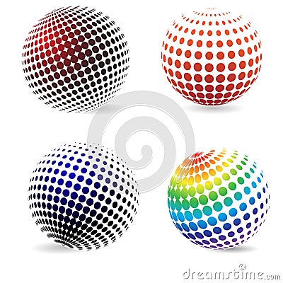 Color halftone circles . Vector Illustration