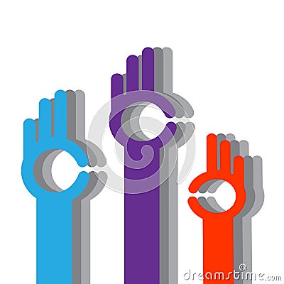 Color hands. Vector Illustration