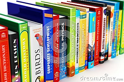 Color hardcover books Cartoon Illustration