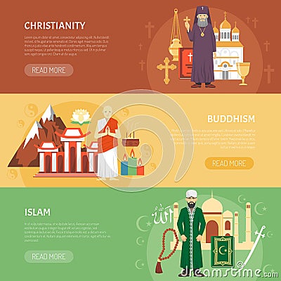 Religion Confession Banner Vector Illustration