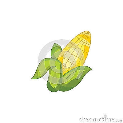 Vector illustration. Corn symbol sign Cartoon Illustration