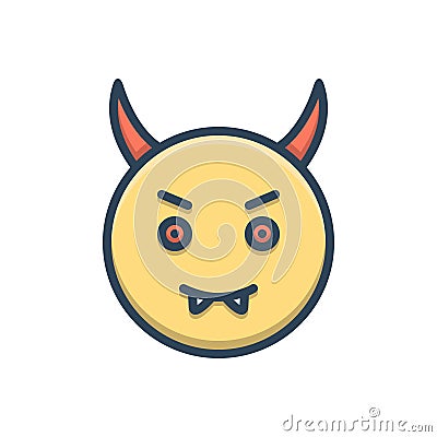 Color illustration icon for Devil, satan and beelzebub Cartoon Illustration