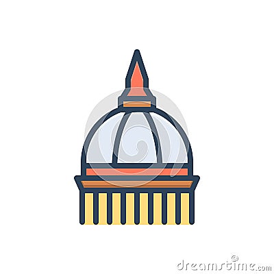 Color illustration icon for Dome, cupola and capitol Vector Illustration