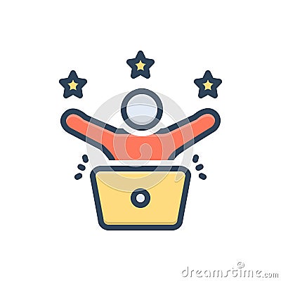 Color illustration icon for Exciting, stimulant and provocative Cartoon Illustration