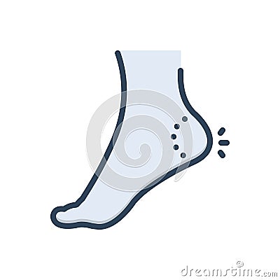 Color illustration icon for Heel, foot and ankle Vector Illustration