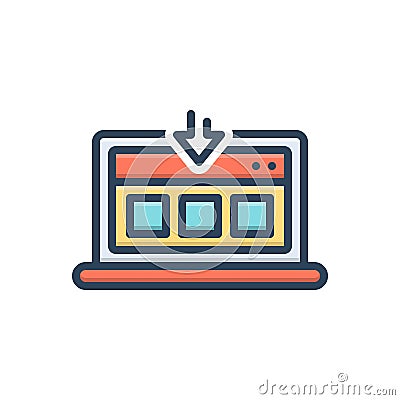 Color illustration icon for Input, keyboard and typescript Vector Illustration