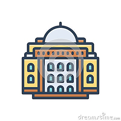 Color illustration icon for Legislature, assembly and capitol Vector Illustration