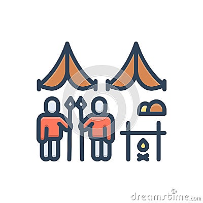 Color illustration icon for Scout, vanguard and detective Vector Illustration