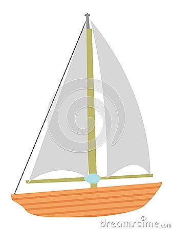 Color illustration of sail boat Cartoon Illustration