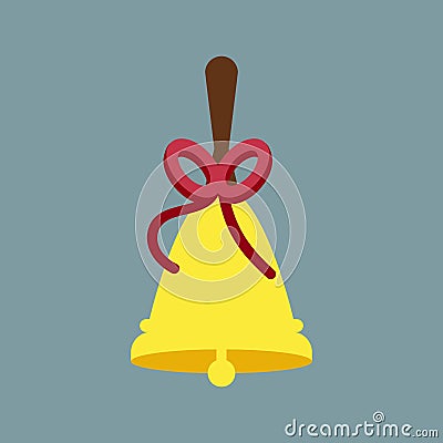 Color illustration of school bell icon Vector Illustration