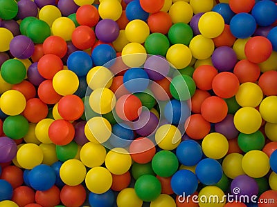 Color image of blue, green, red, yellow sport ball Stock Photo