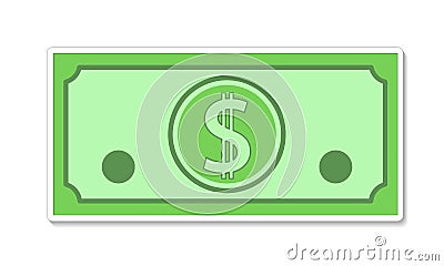 Color image cartoon set bills with currency dollar symbol vector Vector Illustration