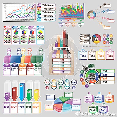 Color infographics with different individual elements Vector Illustration