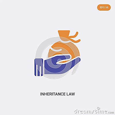 2 color inheritance law concept vector icon. isolated two color inheritance law vector sign symbol designed with blue and orange Vector Illustration
