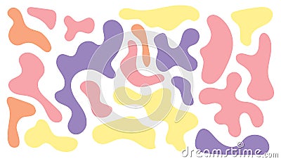 Color irregular blob, set of abstract organic shapes. Abstract irregular random blobs. Simple liquid amorphous splodge Vector Illustration