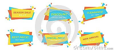 Color isolated sale label vector set b Vector Illustration