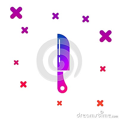 Color Knife icon isolated on white background. Cutlery symbol. Gradient random dynamic shapes. Vector Vector Illustration