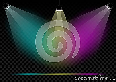 Color lamps lights transparent background Vector Illustration