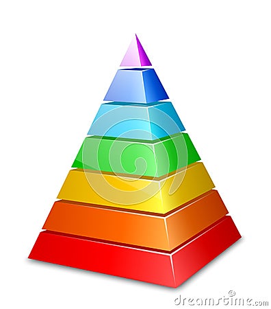 Color layered pyramid. Vector illustration Cartoon Illustration