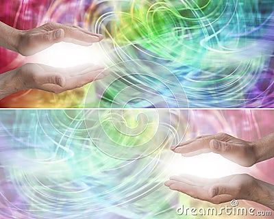 Color Light Healing Therapy Website Header Stock Photo