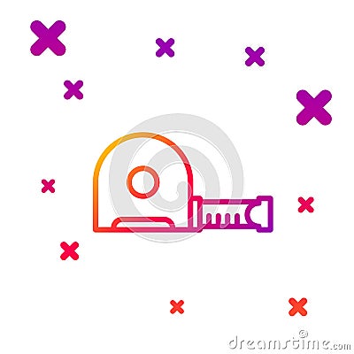Color line Roulette construction icon isolated on white background. Tape measure symbol. Gradient random dynamic shapes Vector Illustration