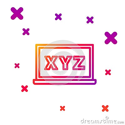 Color line XYZ Coordinate system on chalkboard icon isolated on white background. XYZ axis for graph statistics display Vector Illustration