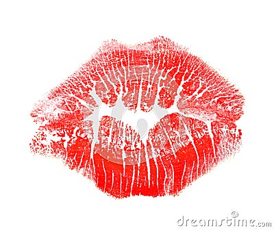 Color lipstick kiss mark Stock Photo