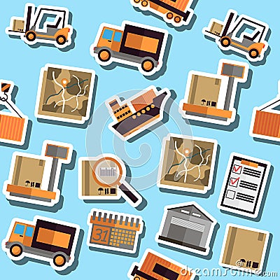 Color Logistics flat collage Vector Illustration