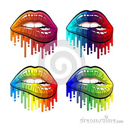 Color makeup lips Vector Illustration