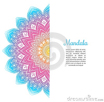 Color Mandala background template Vector Illustration