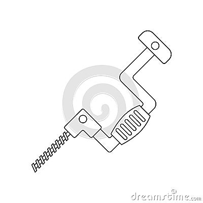 color manual mechanical drill icon. Element of construction tools for mobile concept and web apps icon. Outline, thin line icon Stock Photo