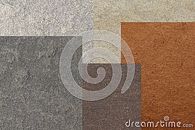 Color marble textures, tiles collage Stock Photo