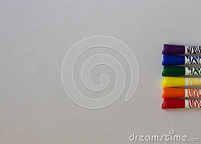 Colored LGBT markers on a white background close-up Stock Photo