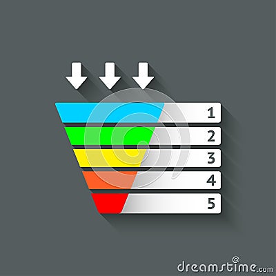 Color marketing funnel symbol Vector Illustration