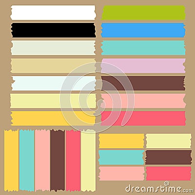 Color masking tape set Vector Illustration