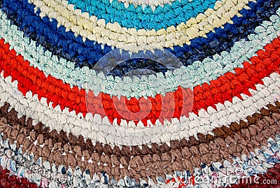 Color Mat, knitted crochet, handmade Stock Photo