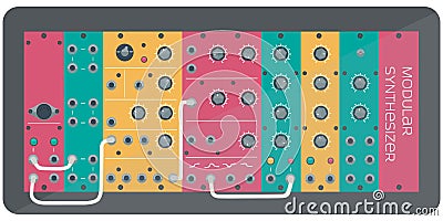 The color modular synthesizer Vector Illustration