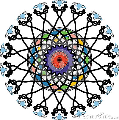 Color mosaic mandala Vector Illustration
