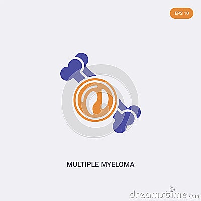 2 color multiple myeloma concept vector icon. isolated two color multiple myeloma vector sign symbol designed with blue and orange Vector Illustration