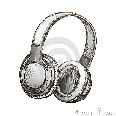 Color Music Lover Device Wireless Headphones Vector Vector Illustration