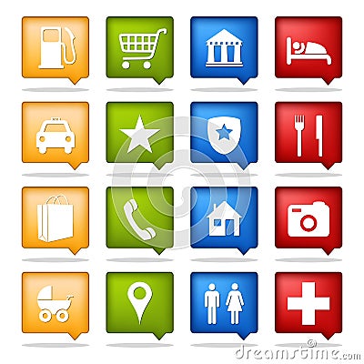 Color navigation icons Vector Illustration