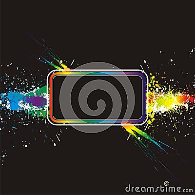 Color paint splashes border. Vector background Vector Illustration