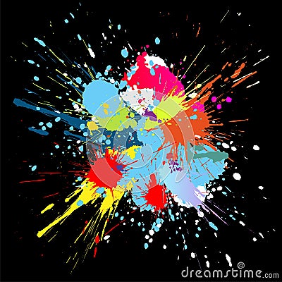 Color paint splashes. Gradient vector background Vector Illustration