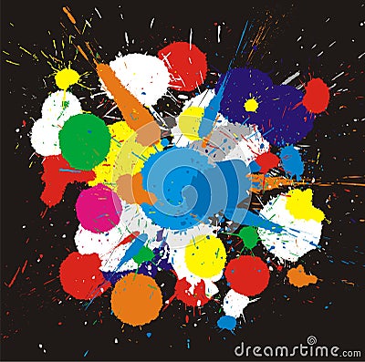 Color paint splashes. Vector background Vector Illustration