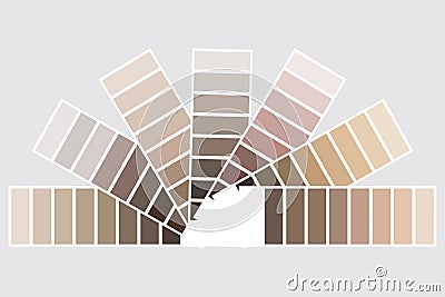 Color palette. Beige set of shades. A palette of pastel colors. Palettes of different skin tones. Vectoral image Vector Illustration