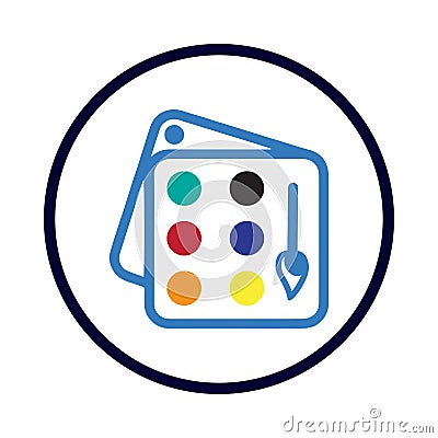 Color, palette, color brush, color palette icon Vector Illustration