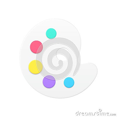 Color palette for drawing 3d icon. Volumetric colorful creative tool Vector Illustration