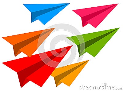 Color paper planes Stock Photo