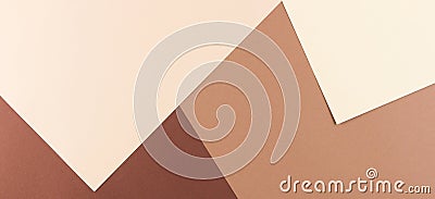 Color papers geometry composition banner background with pink, beige and brown tones. Stock Photo